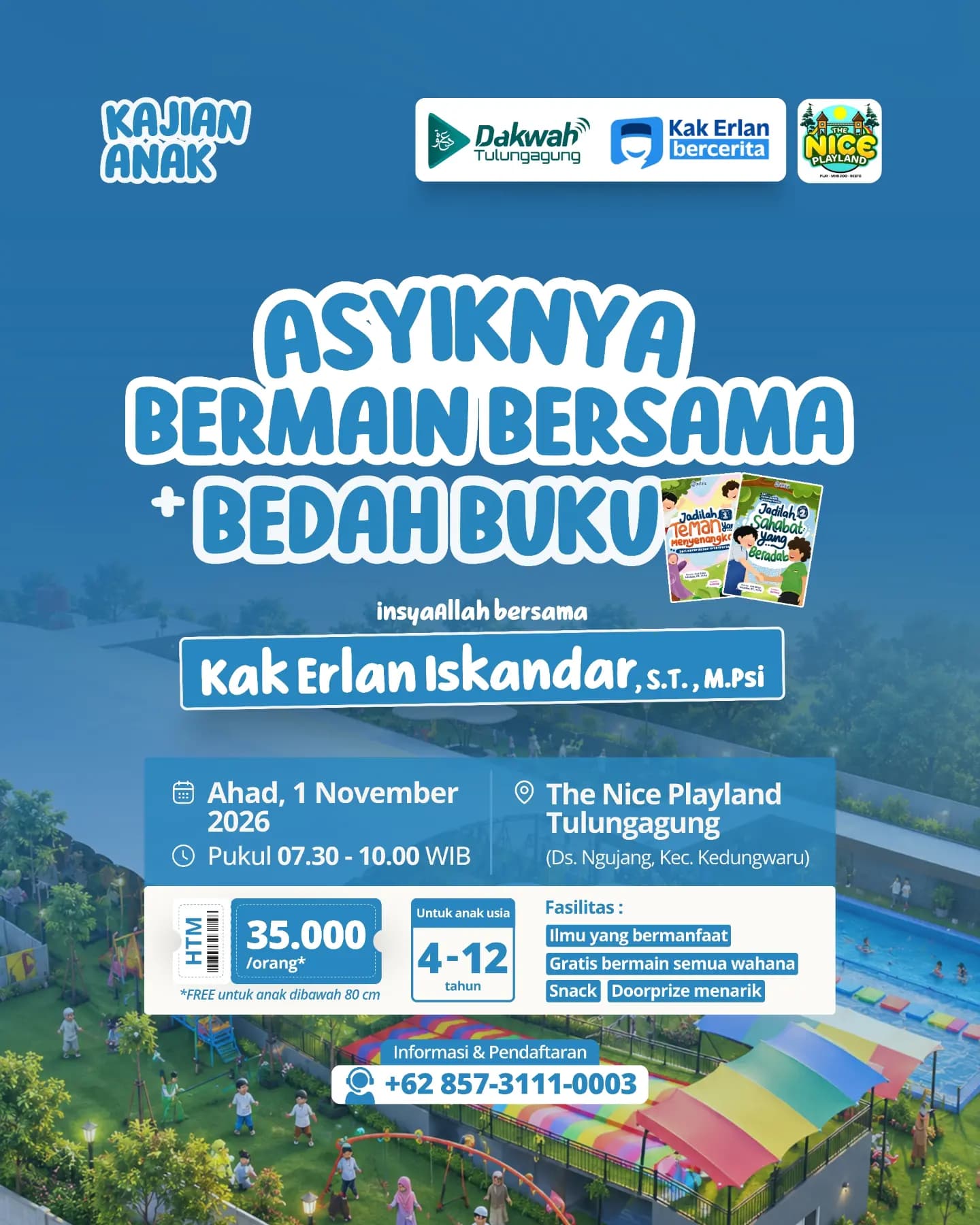 Poster ✨ Kajian Anak: "Asyiknya Bermain Bersama" & Bedah Buku